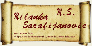 Milanka Sarafijanović vizit kartica